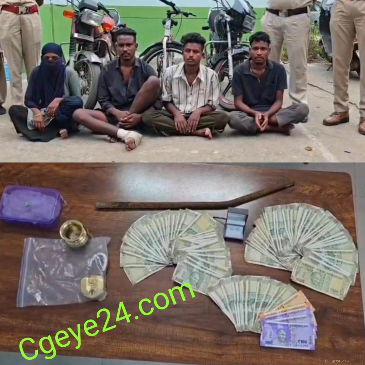 48 घंटे में डबल चोरी का खुलासा: महिला समेत 4 आरोपी गिरफ्तार, ₹2 लाख की मशरूका बरामद